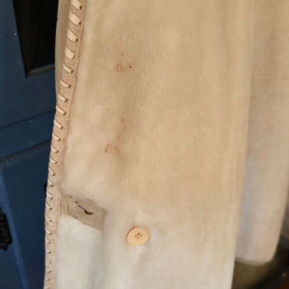 VTG Weathervane Women Suede Leather Coat Med Hood Fleece Lining Western Cowgirl - Picture 9 of 12